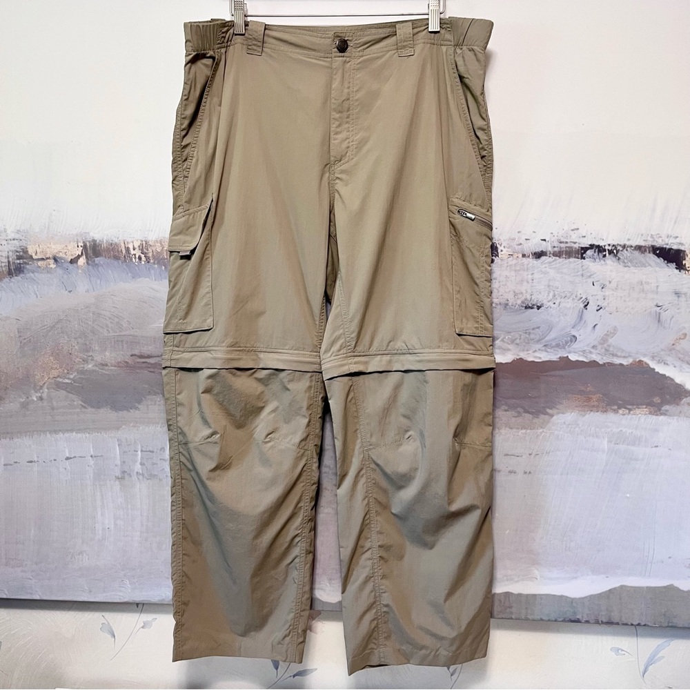 COLUMBIA‎ Pants Men's 38x27 Beige OMNI SHADE Sun Protection CONVERTIBLE Zip Off